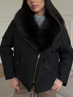 Парка Extra Lux с натуральным мехом черный
