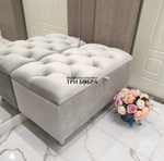 Банкетка светло-серый ВЕЛЮР с нишей для хранения