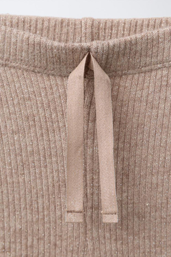 ZARA БЛЕСТЯЩИЕ ЛЕГИНСЫ FLARE, РЫЖЕВАТО-КОРИЧНЕВЫЙ