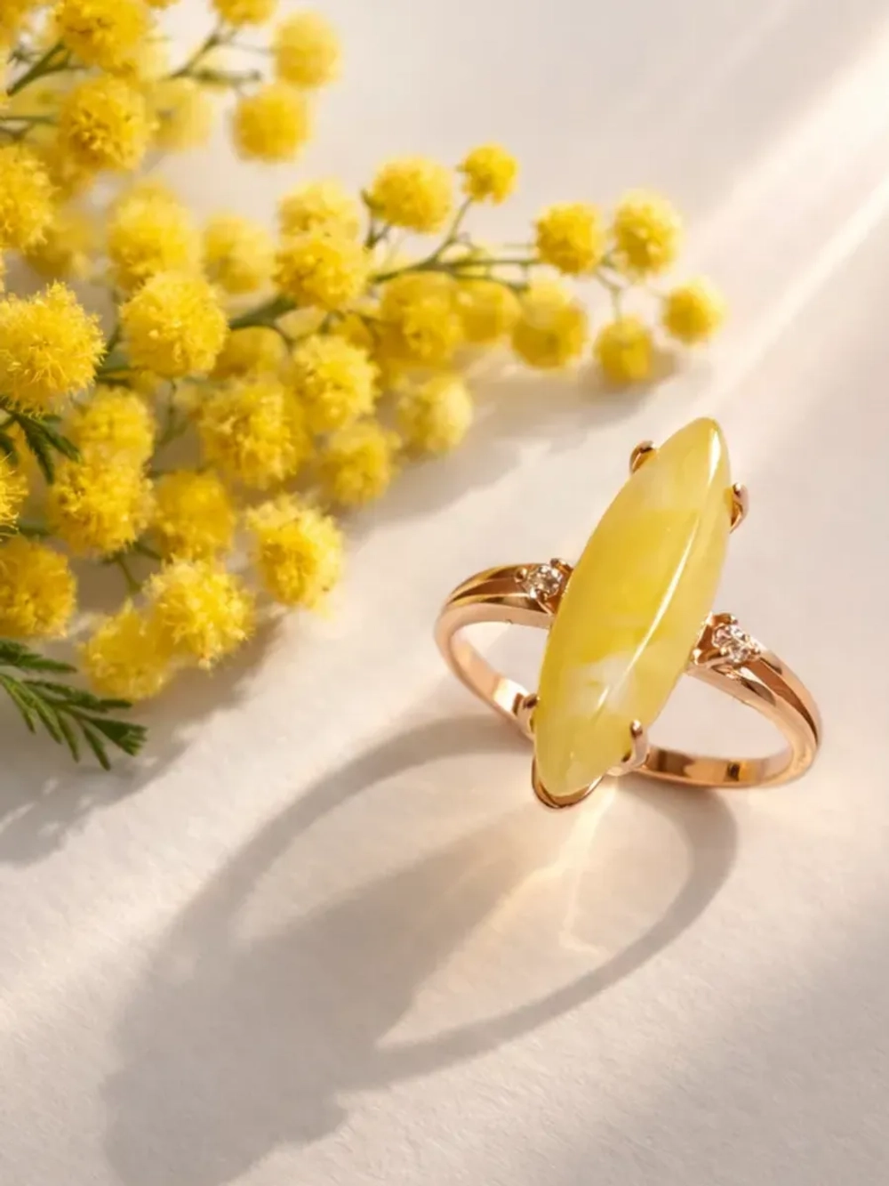 Кольцо бижутерное "Солнечная капля"