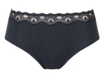 Трусы-слипы с высокой посадкой и отделкой кружевом (Размер: 52) (Цвет: мокрый асфальт)