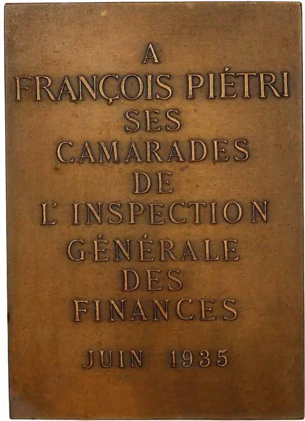France, Third Republic Plaquette, François Piétri, 1935