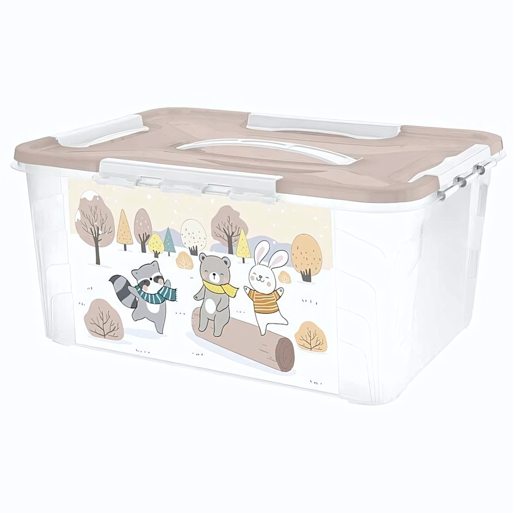 Ящик универсальный с декором 390х290х180мм, 15,3л (белый)