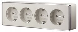Розетка четверная с заземлением и со шторками Werkel Gallant W5072204