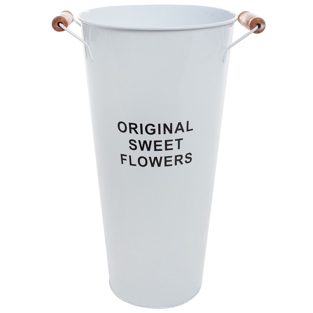 Вазон "Original sweet flowers" (цинк) D20хН40см 7л с ручками (Белый)