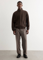 Костюмно-плательный смесовый твид букле (Piacenza, 55%шерсть/11%полиамид/34%вискоза, Темный мускат с золотой пылью/крупная елочка, 152, 336 гр/м2)