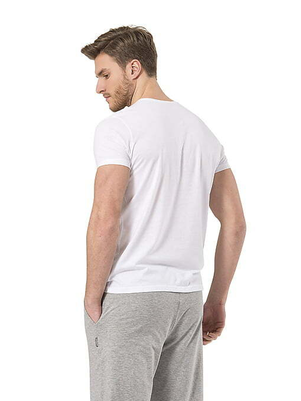 Футболка мужская с V-образным вырезом белый