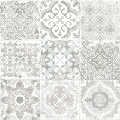 Керамогранит Alma Ceramica GFU04CTR17R Country 60x60 белый / серый сахарный с орнаментом