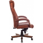 Кресло руководителя Бюрократ T-9924WALNUT светло-коричневый Leather Eichel
