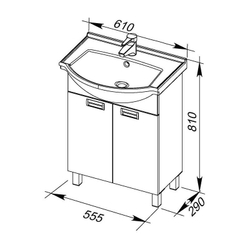 Тумба с раковиной Aquanet Адель 60 белый