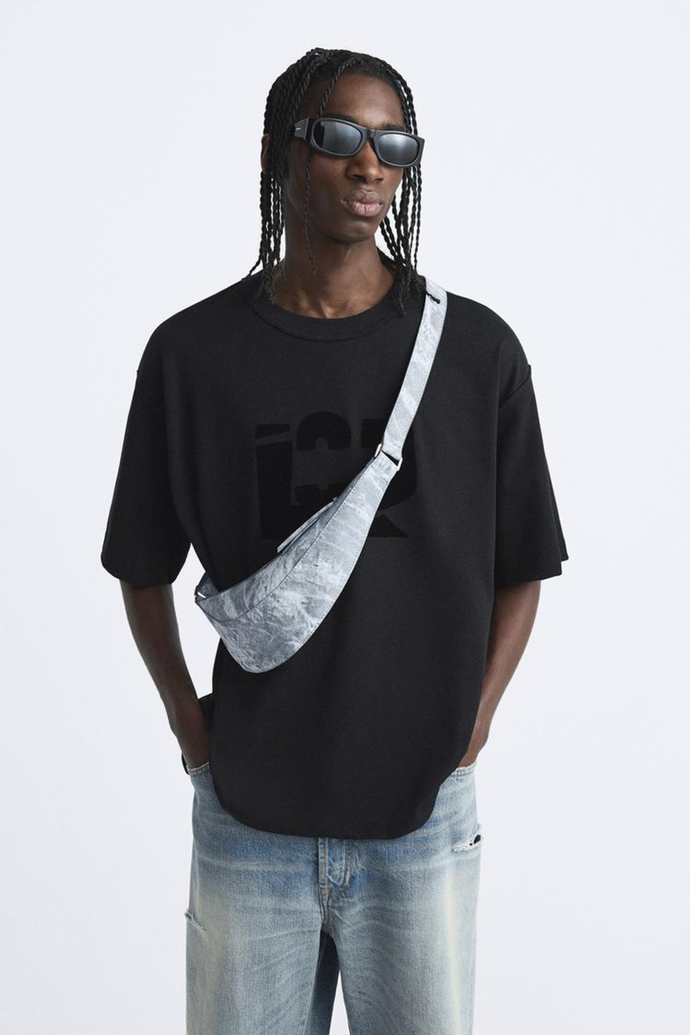 ZARA СУМКА-БУМЕРАНГ МИНИ С ПЛЕЧЕВЫМ РЕМНЕМ, РАЗНОЦВЕТНЫЙ