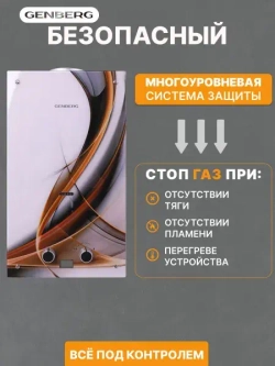 Газовый водонагреватель проточный GENBERG ДЕКОР 210.01 абстракция 20 кВт 10 л. / Газовая колонка