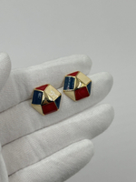 Серьги с разноцветной эмалью