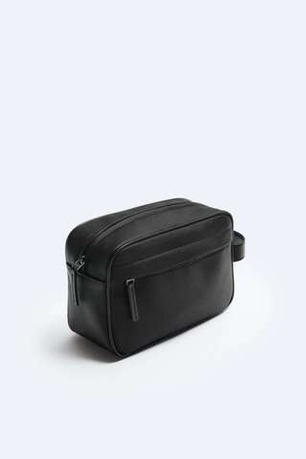 ZARA НЕСЕССЕР С ТИСНЕНИЕМ, ЧЕРНЫЙ
