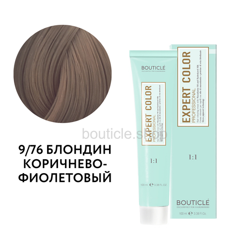 Bouticle Expert Color Hair Color Cream Профессиональный перманентный крем-краситель для волос цвет 9.76 блондин коричнево-фиолетовый, 100 мл