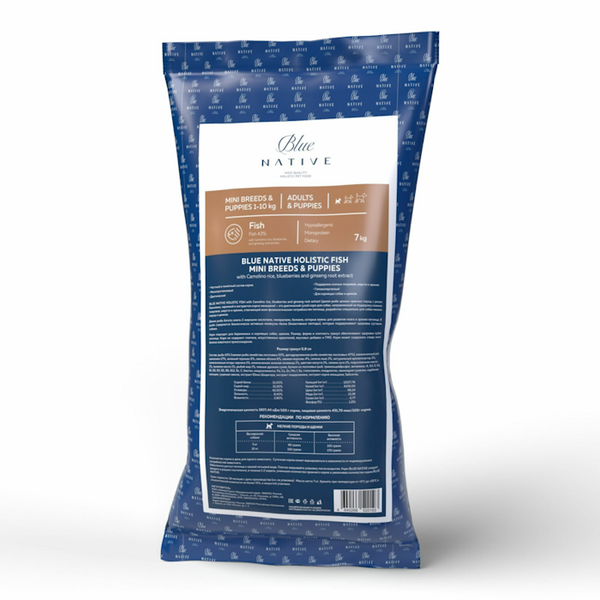 Сухой корм Blue native для щенков и собак мелких пород, рыба(лосось)