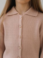 Кардиган с воротником, Пудровый