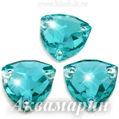 Пришивной триллиант Solvo с 3 отверстиями, Аквамарин