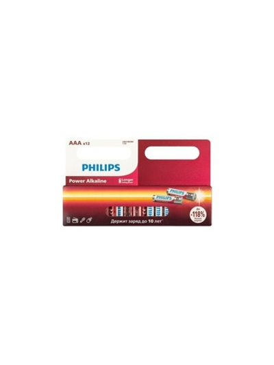 Элемент питания алкалиновый AAA/LR03 1.5В Power (блист. 12шт) Philips Б0064681