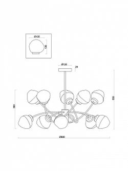 Люстра на штанге Freya  FR8017PL-10MG