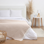 Плед Вафельный 130*180см , цв.бежевый,80%хлопок, 20% п/э