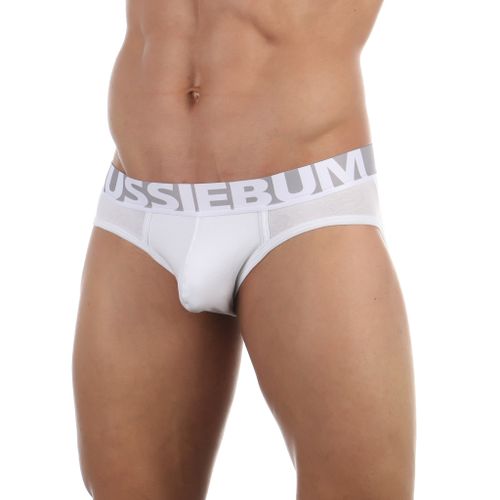 Мужские трусы слипы белые AussieBum
