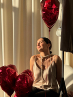 Топ шелковый песочный