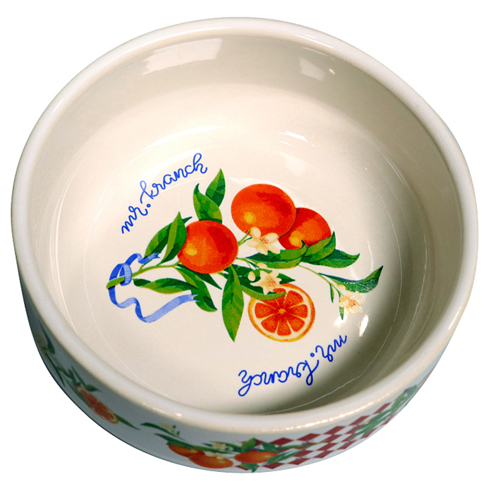 Миска Mr.Kranch для собак и кошек из фарфора Апельсины 450мл белая