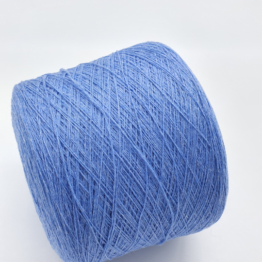 Пряжа Zegna Baruffa KENT 2/18 (100% мериносовая шерсть кардная), 900м/100гр, ярко-голубой меланж