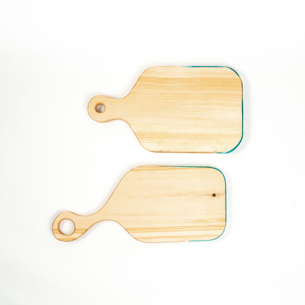 Набор разделочных досок из сибирского кедра с эпоксидной смолой 2 шт. RDN34