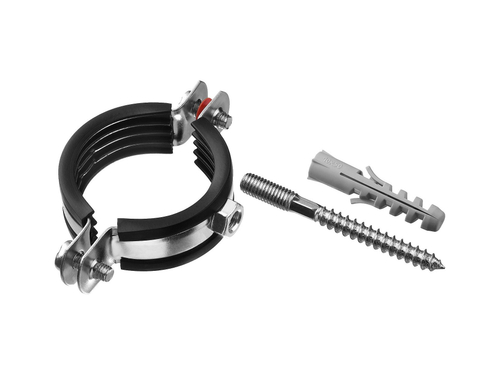 STOUT Хомут для труб, комплект: хомут+шпилька шуруп +дюбель пластиковый 1 1/4"(40-45) (120)