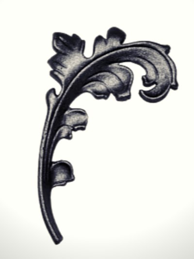 Литой кованый лист 220х145 Левый