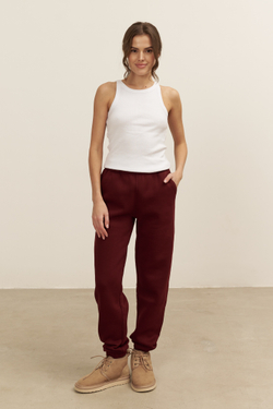 Джоггеры OVERSIZE, с начесом, бордовые