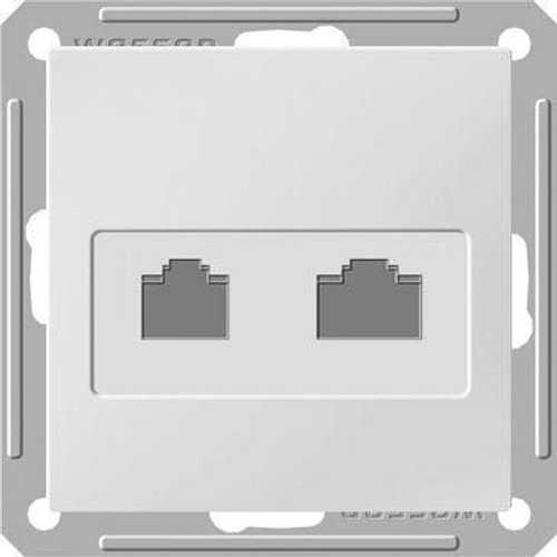 Розетка телефонная RJ11+компьютерная RJ45 категория 5E двойная с/у, механизм W59 белый Schneider Electric (60 шт.)