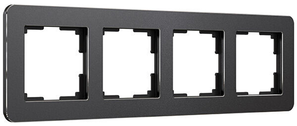 Рамка на 4 поста Platinum (черный алюминий)