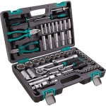 Набор инструментов, 1/2", 1/4", CrV, 69 предм.// STELS 14108