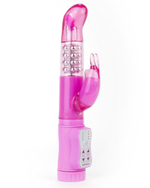 Розовый перезаряжаемый вибратор Rabbit с клиторальным отростком - 22 см. (Цвет: розовый)