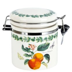 Банка для сыпучих продуктов (клипс)" " 15х10х12см v=480мл(керамика) (подарочная упаковка)