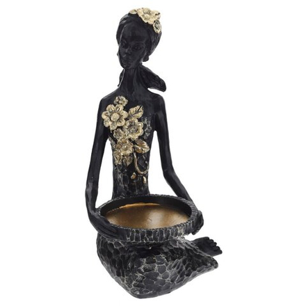 GAEM Фигурка декоративная "Африканка" с подставкой д/мелочей, L13 W13,5 H34 см