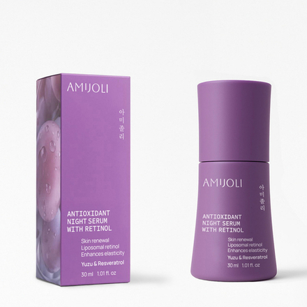 AMIJOLI Antioxidant Night Serum With Retinol Yuzu&Resveratrol Ночная обновляющая сыворотка с ретинолом, экстрактом юдзу и ресвератролом против перв