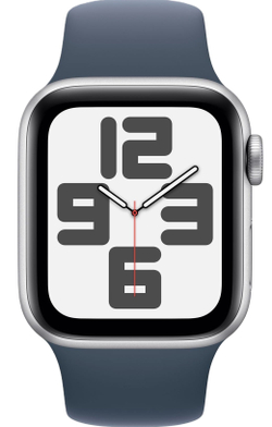 Apple Watch SE 2 44mm Silver Aluminum Case / White Sport Band