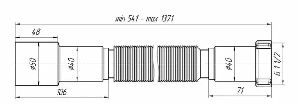 Гибкая труба 1 1/2"*40/50 мм  АНИ Пласт К106