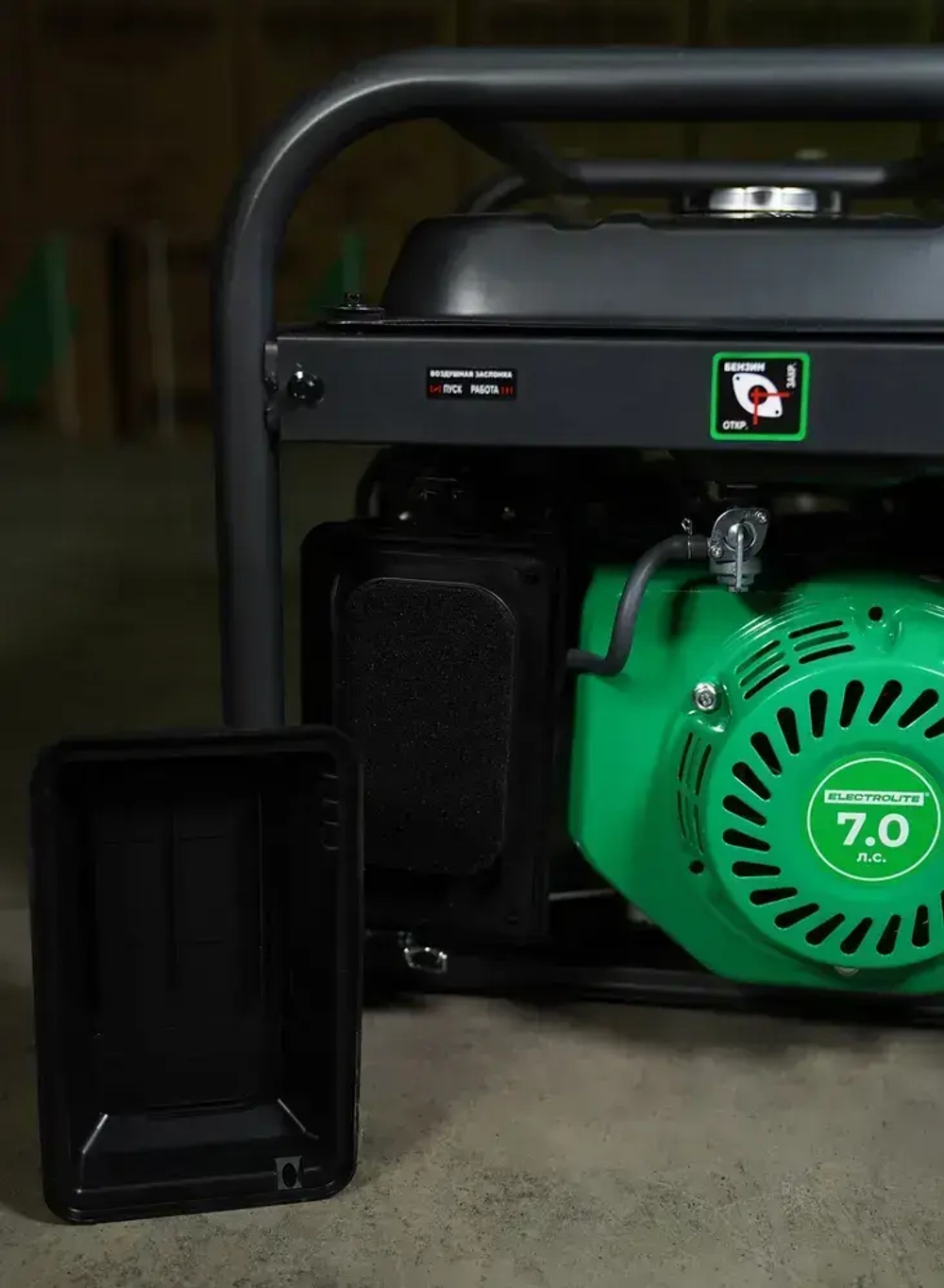 Генератор бензиновый Электрический Electrolite 999 PRO (4-х тактный двигатель, 4.875 кВа полная мощность , 220 В, 3 / 3.5 кВт, 50 Гц, ручной стартер) электрогенератор 3квт рамочный