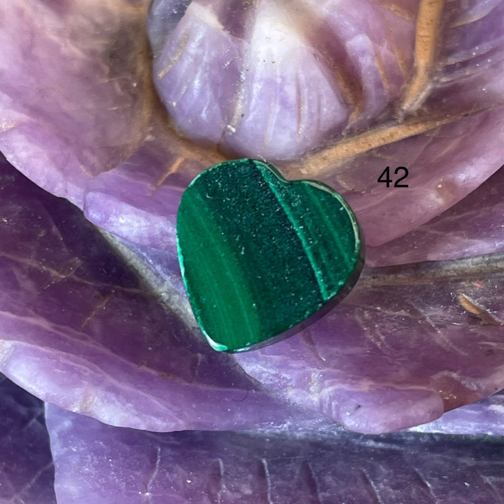 49617 Малахит Бусина сердце 14мм-43