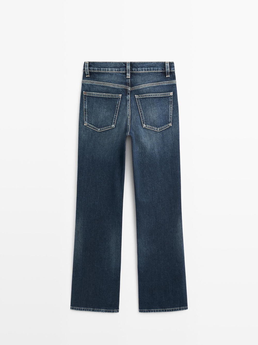 Massimo Dutti Расклешенные джинсы с высокой посадкой, синий