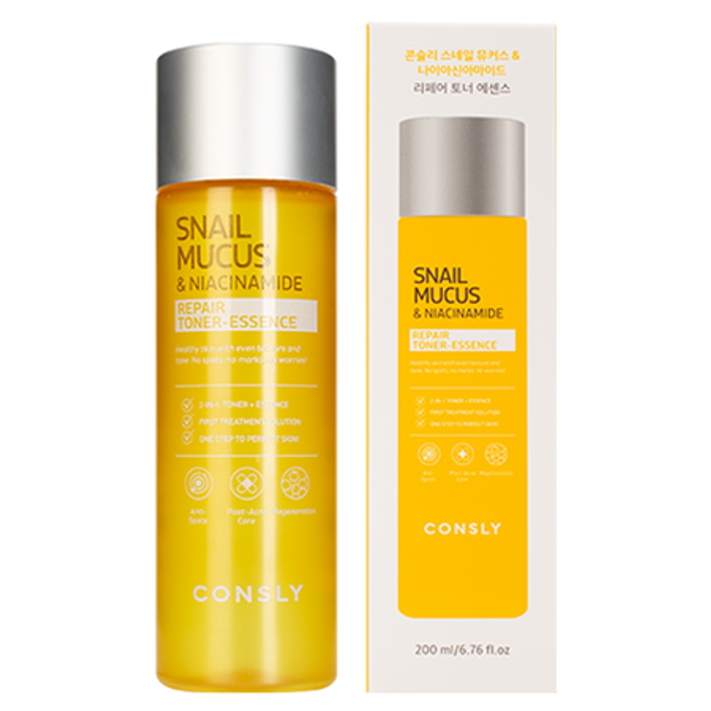 [Consly] Snail mucus & niacinamide repair - Тонер-эссенция с муцином улитки и ниацинамидом, 200 мл