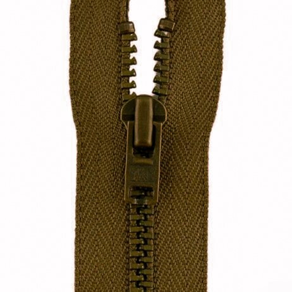 Молния металлическая, двухзамковая, темная латунь YKK Тип 5 65 см, цв.900