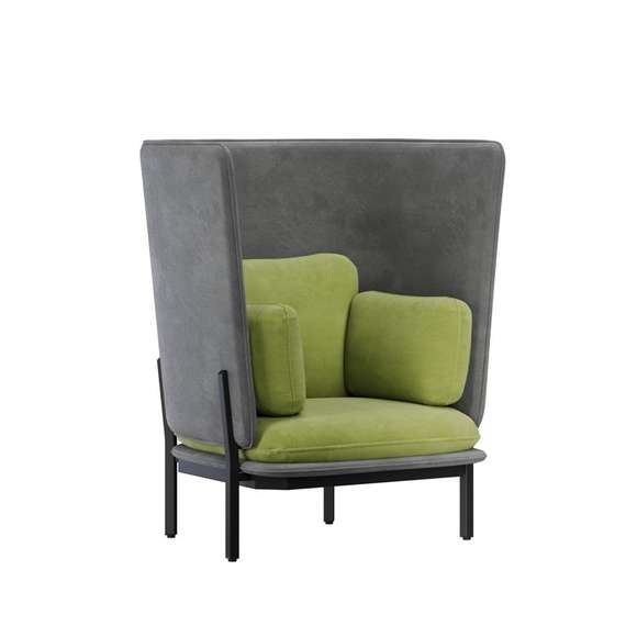 Stato Диван одноместный с высокой спинкой STA-01 Teddy 316/Teddy 35/Металл Черный 1070*900*1200