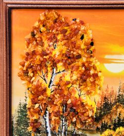 AMB-74/17 Картина «Красота природы» (с янтарной крошкой) дер.краш.рамка 12х15