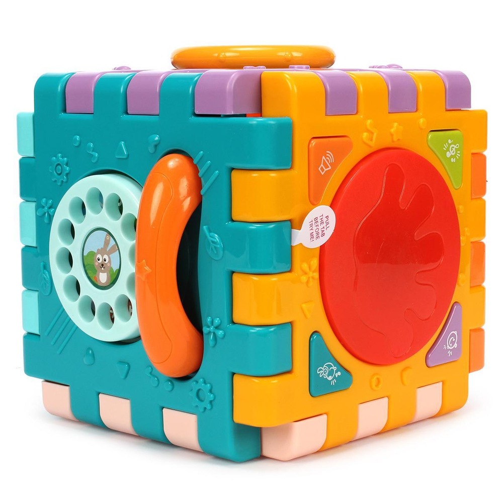Развивающая игрушка Куб логический "Elefantino", на бат.10 функций: муз. 20,5х20,5х20,5см, коробка